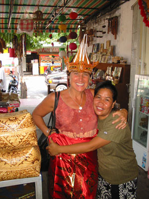 Peggy and friend in Bali